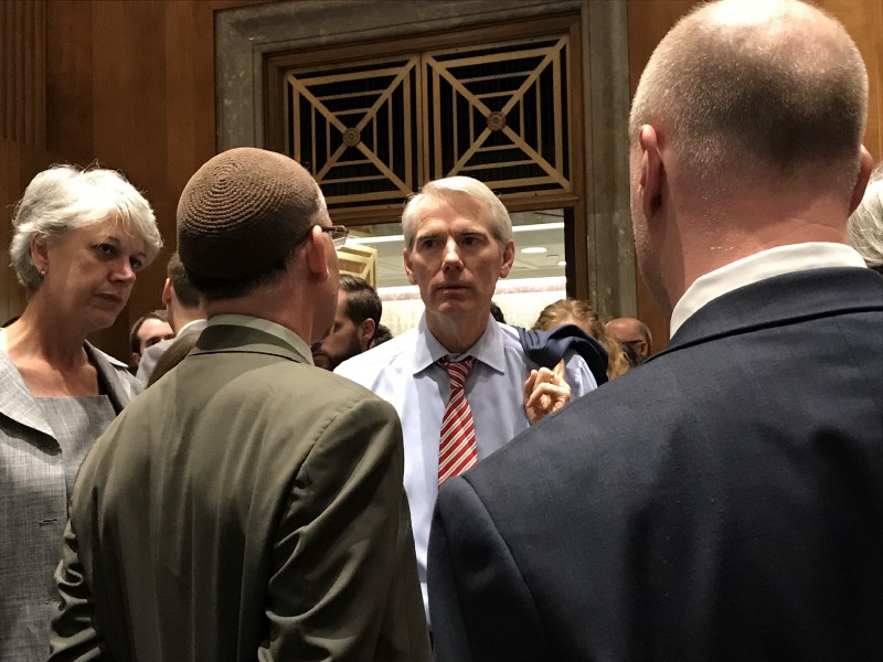 Senator Rob Portman (R-OH) met with constituents Wednesday in Washington D.C. CREDIT: ThinkProgress/Amanda Gomez