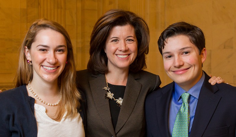 Senate Parliamentarian Elizabeth MacDonough (center). CREDIT: U.S. Senate