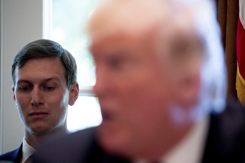 Jared Kushner attends a meeting in the White House (Credit: AP Photo/Andrew Harnik)