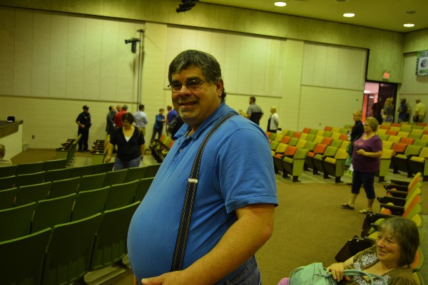 Constituents, including Craig Gill (right), asked Ernst dozens of questions about health care. CREDIT: ThinkProgress/Kira Lerner