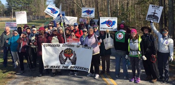 Pipeline protesters walk the route of the Atlantic Coast Pipeline in North Carolina in March 2017. CREDIT: Sierra Club/Caroline Hansley