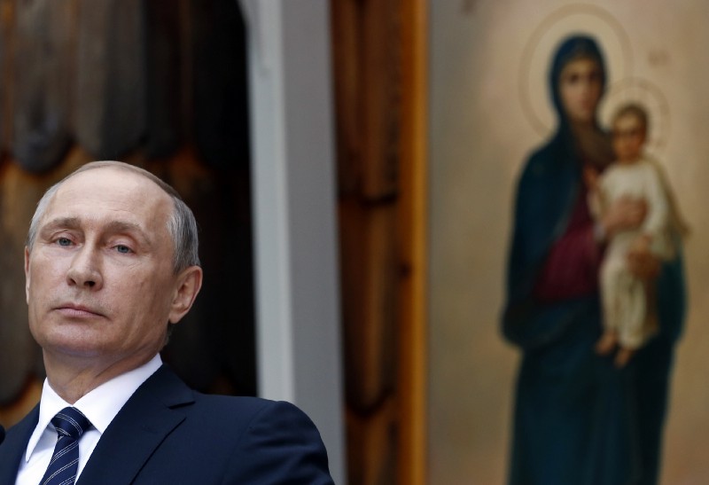 Russian President Vladimir Putin speaks during a ceremony at a Russian Chapel in Kranjska Gora, Slovenia, Saturday, July 30, 2016. Slovenia, which has joined sanctions against Russia for its annexation of Crimea and meddling in Ukraine, has been very careful to portray Putin’s visit on Saturday as strictly informal and not against the EU policies. CREDIT: AP Photo/Darko Vojinovic
