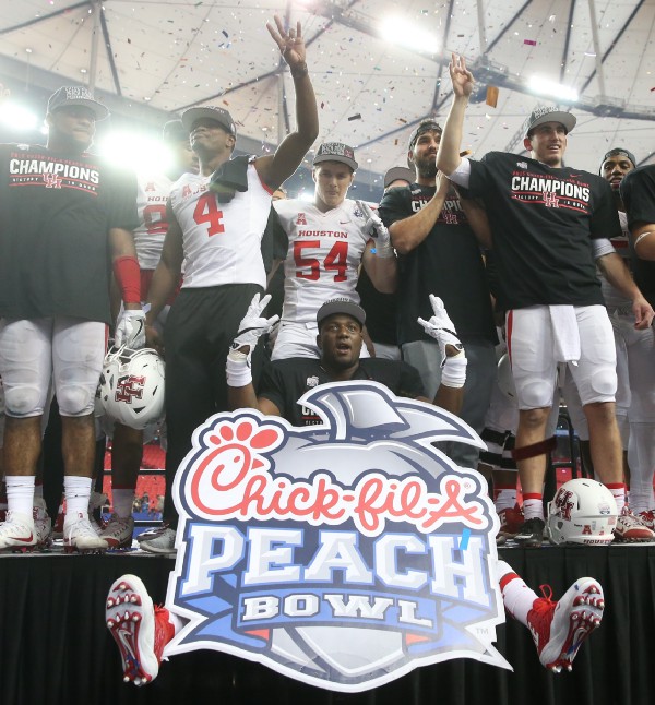 Chick-fil-A sponsors the NCAA Peach Bowl. It’s foundation also continues to sponsor anti-LGBTQ groups. CREDIT: AP Photo/John Bazemore