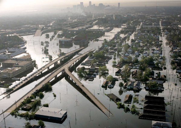 Floodwaters from Hurricane Katrina fill the streets near downtown New Orleans on Aug. 30, 2005. CREDIT: AP Photo/David J. Phillip