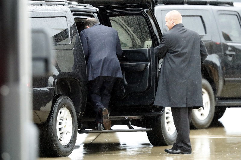 Former White House Chief of Staff Reince Priebus climbs into an SUV at Andrews Air Force Base after being dismissed by President Donald Trump on Friday afternoon. CREDIT: AP Photo/Alex Brandon