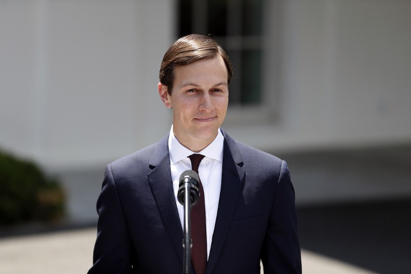White House senior adviser Jared Kushner pauses while speaking to reporters outside the White House in Washington, Monday, July 24, 2017. CREDIT: AP/Alex Brandon