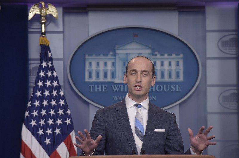 White House senior policy adviser Stephen Miller speaks during the daily briefing at the White House in Washington, Wednesday, Aug. 2, 2017. (AP Photo/Susan Walsh)
