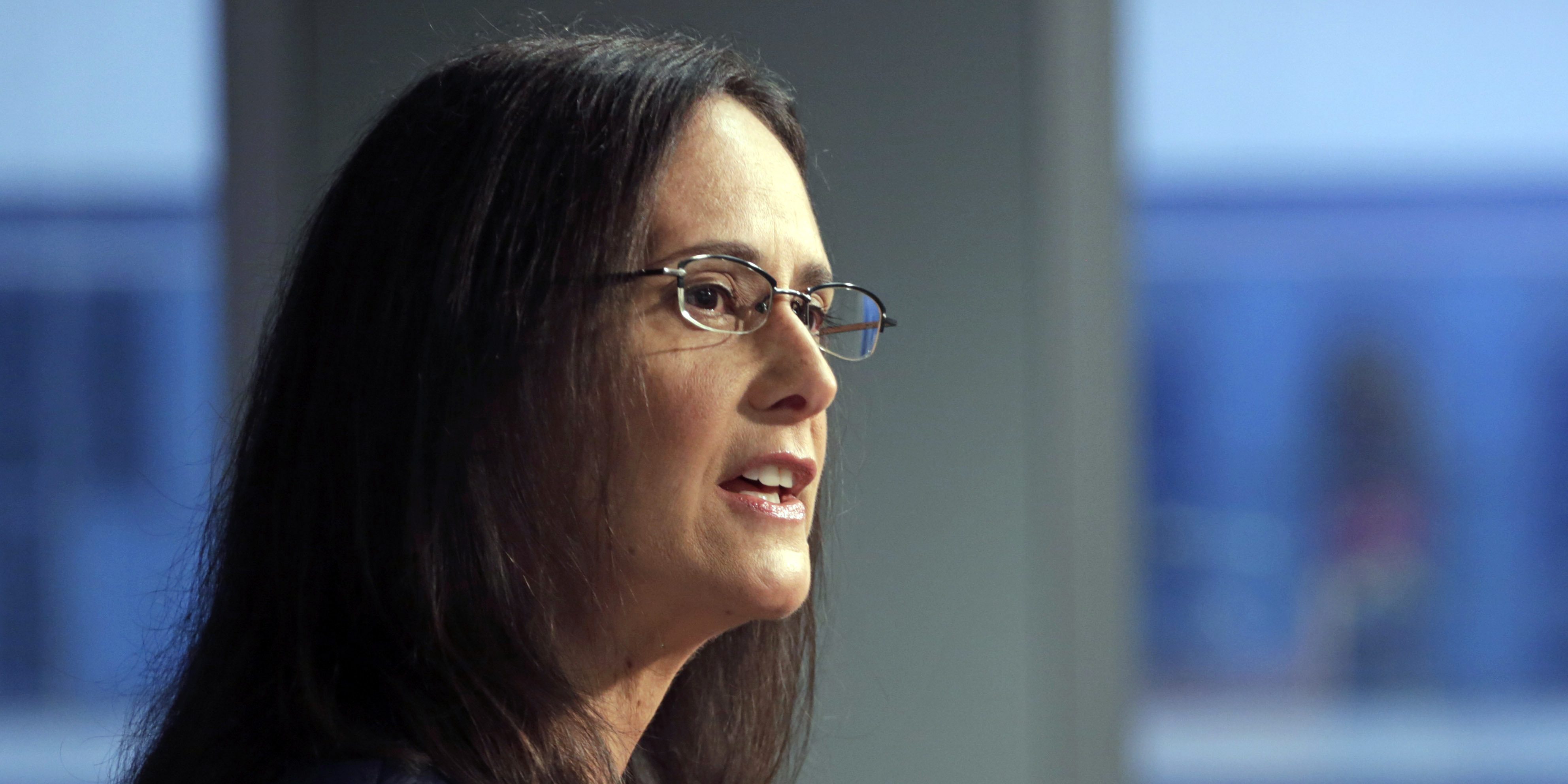 FILE - In this Aug. 21, 2014, file photo, Illinois Attorney Gen. Lisa Madigan speaks at a news conference in Chicago. (AP Photo/M. Spencer Green, File)