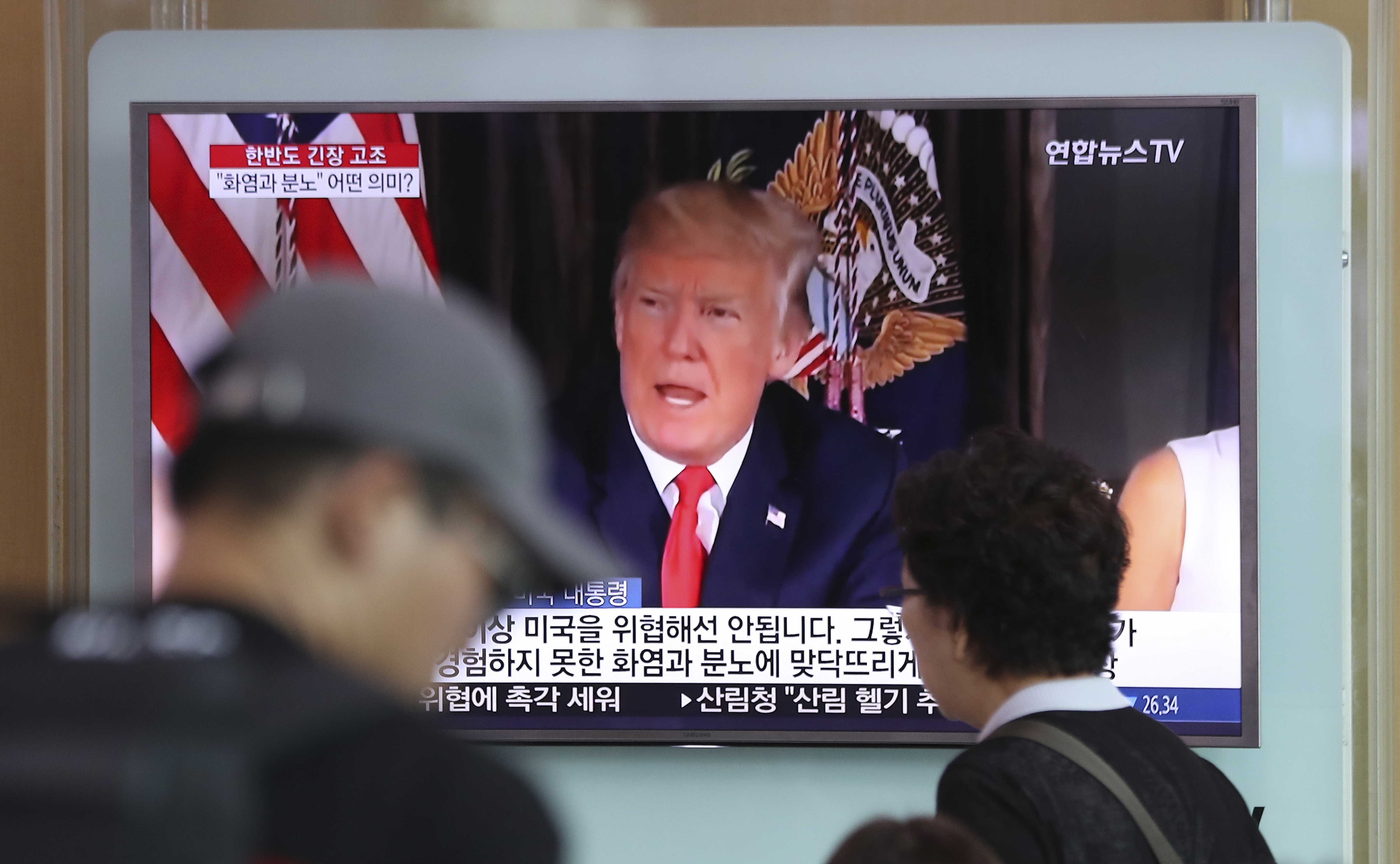 North Korea and the United States traded escalating threats, with President Donald Trump threatening Pyongyang "with fire and fury like the world has never seen." CREDIT Photo/Lee Jin-man