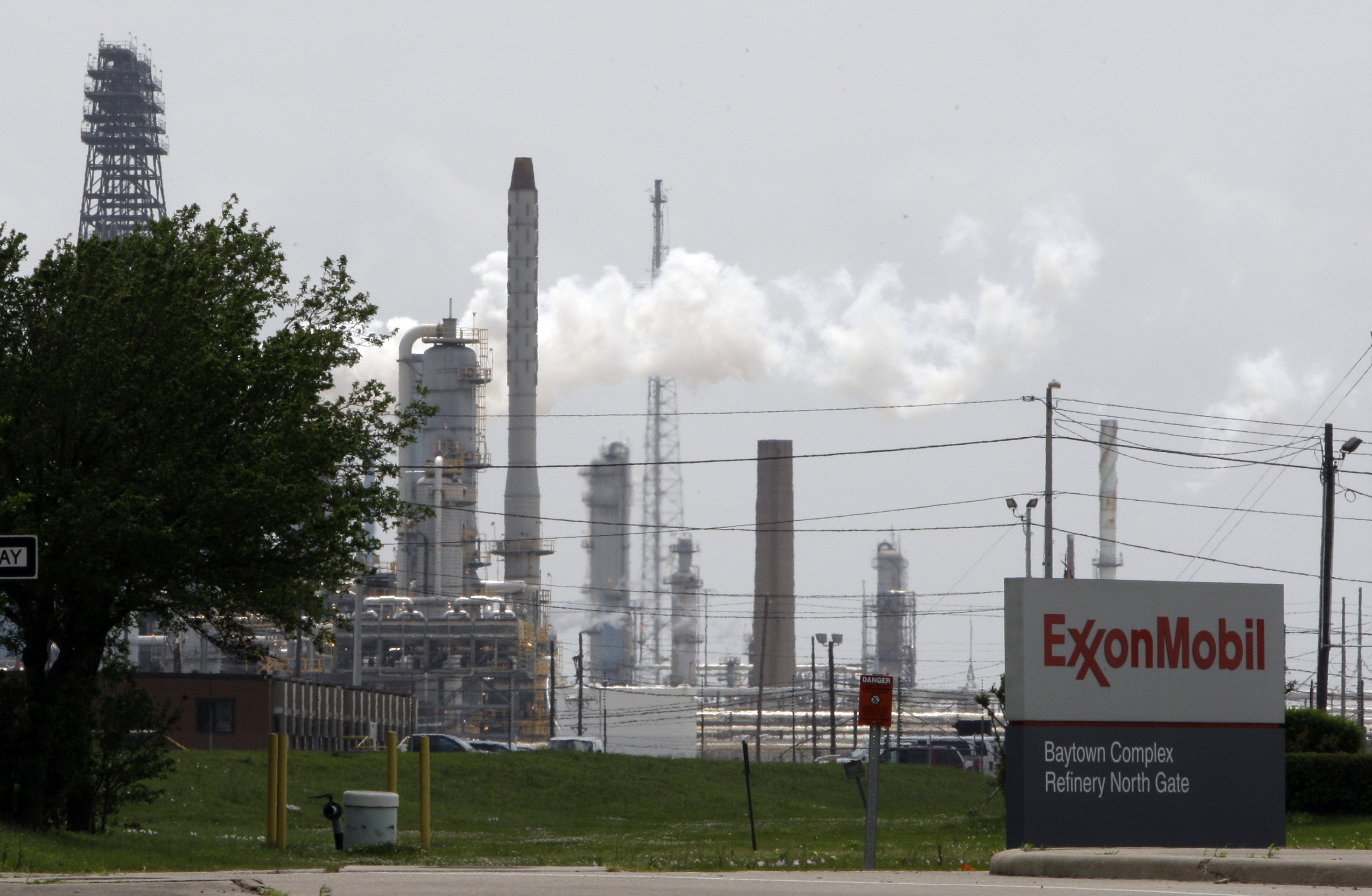 Exxon Mobil’s Baytown oil refinery near Houston was damaged by Harvey, and the company said chemicals may have been released into the air. CREDIT: AP Photo/Pat Sullivan