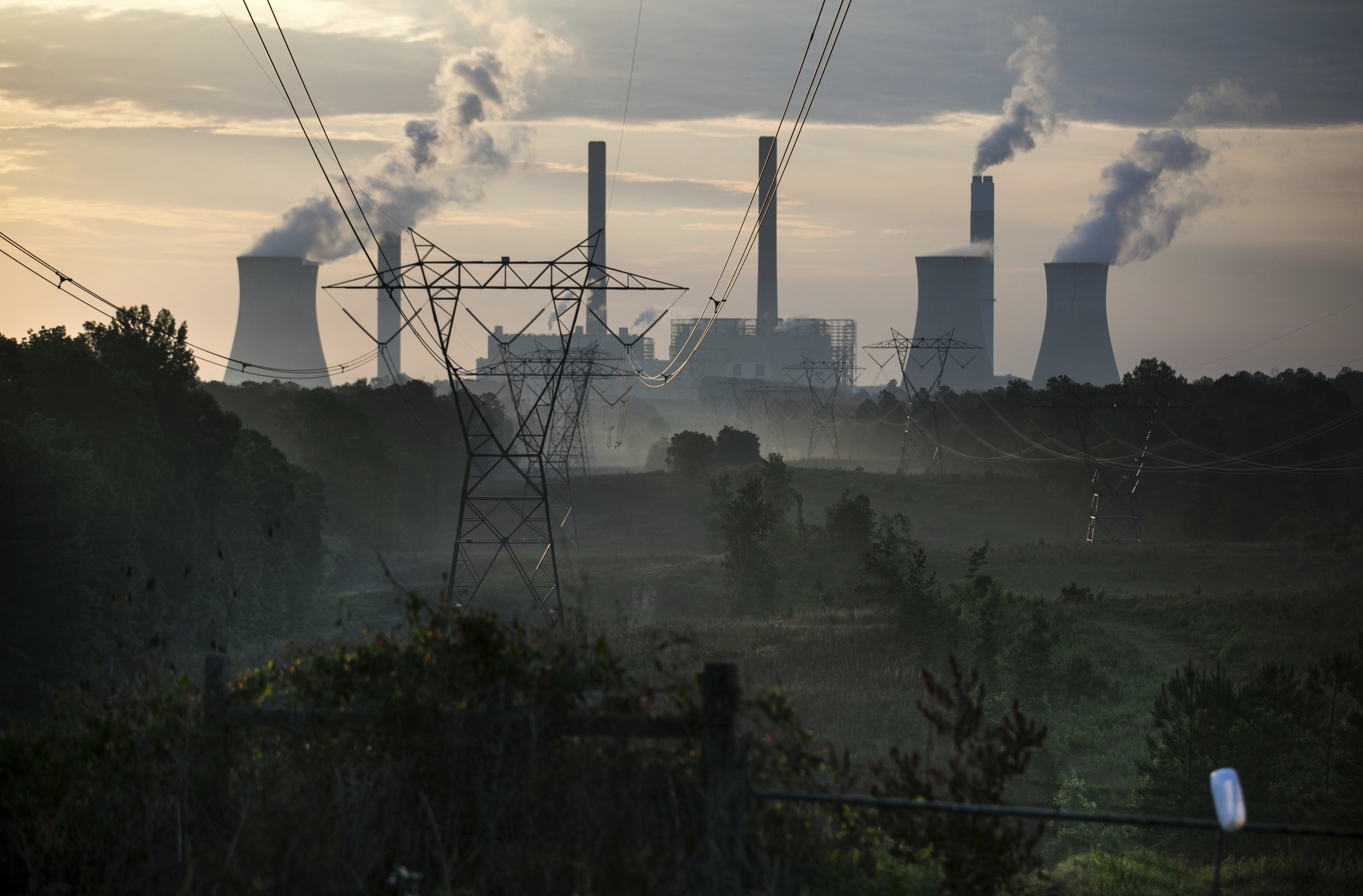 The coal-fired Plant Scherer in Georgia is one of the nation's top carbon emitters. CREDIT: AP Photo/Branden Camp