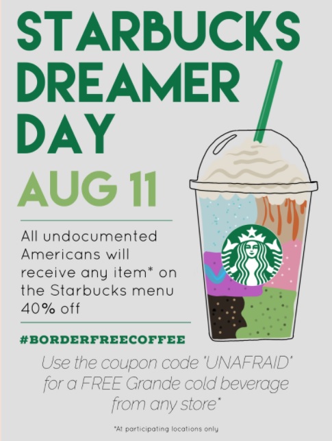 Internet trolls created this ad to entice undocumented immigrants to ask for "free stuff" at Starbucks.