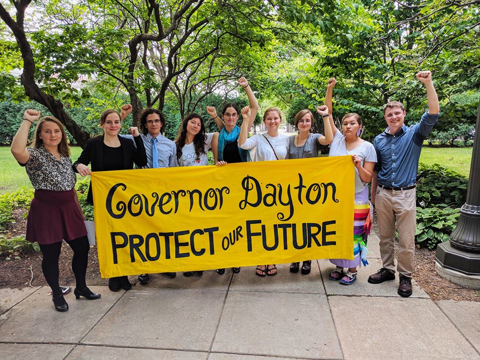 Youth Climate Intervenors deliver petitions to the governor of Minnesota. (CREDIT: Youth Climate Intervenors)