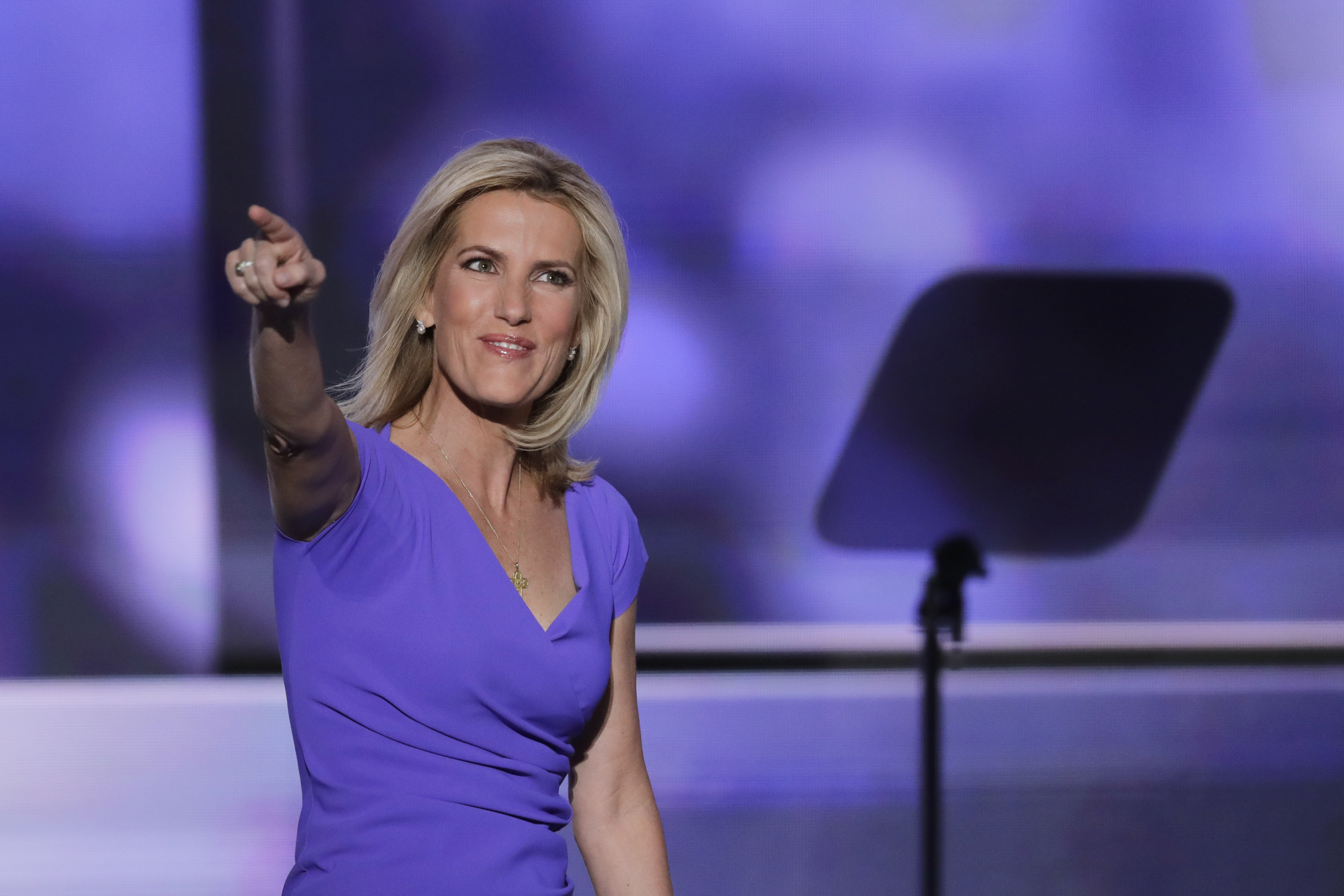Conservative political commentator Laura Ingraham walks on stage during the third day of the Republican National Convention in Cleveland, Wednesday, July 20, 2016. CREDIT: AP Photo/J. Scott Applewhite