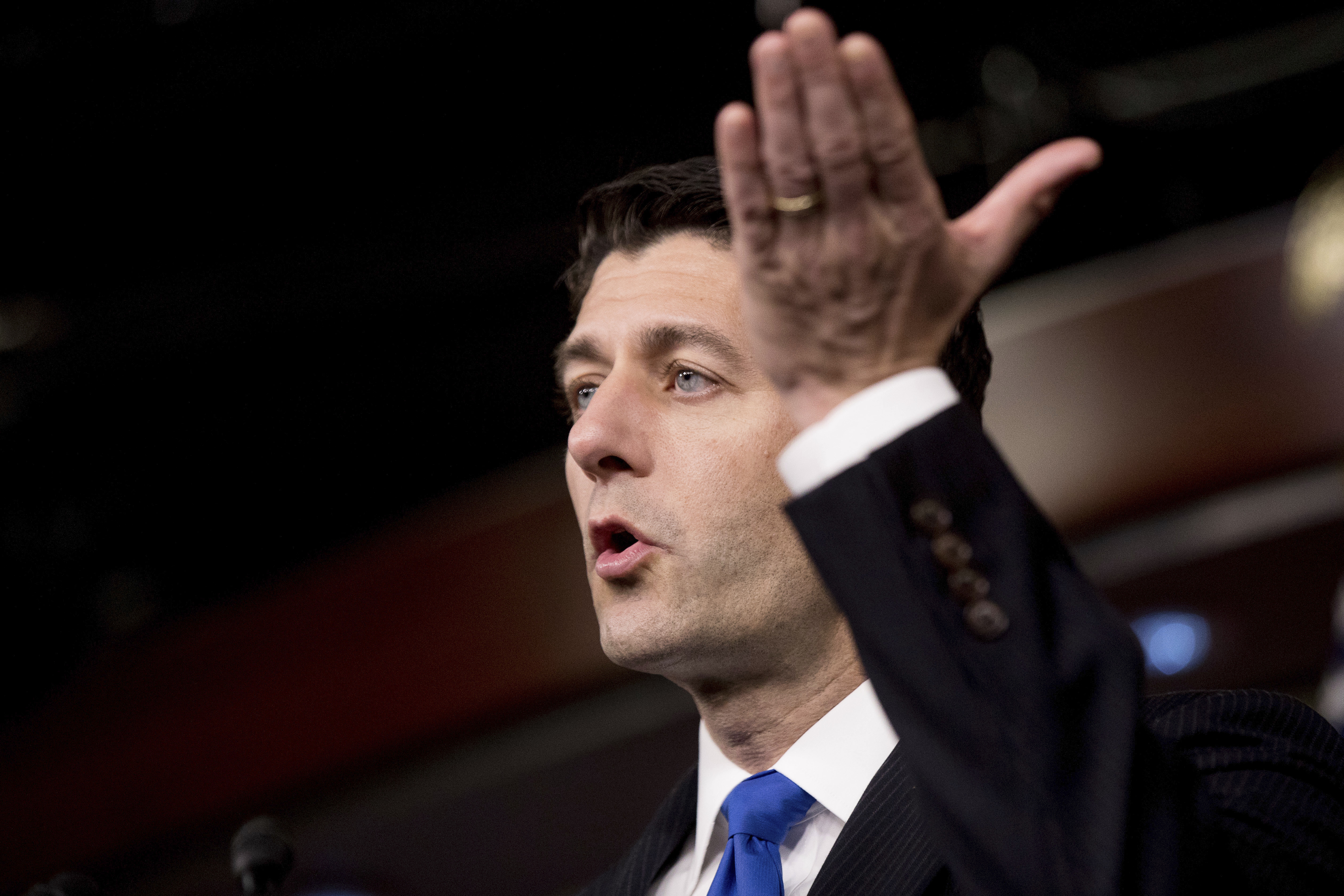 House Speaker Paul Ryan of Wis., speaks at his weekly news conference on Capitol Hill in Washington, Thursday, Nov. 17, 2016. CREDIT: AP Photo/Andrew Harnik