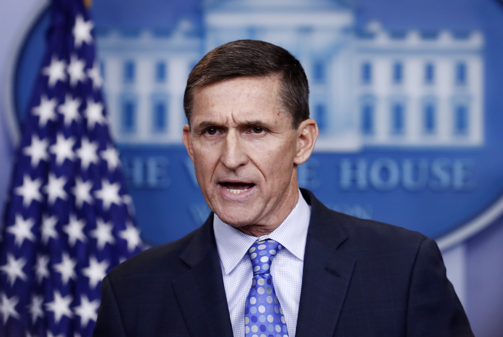 Former National Security Adviser Michael Flynn at the White House, Feb. 1, 2017. CREDIT: AP/Carolyn Kaster
