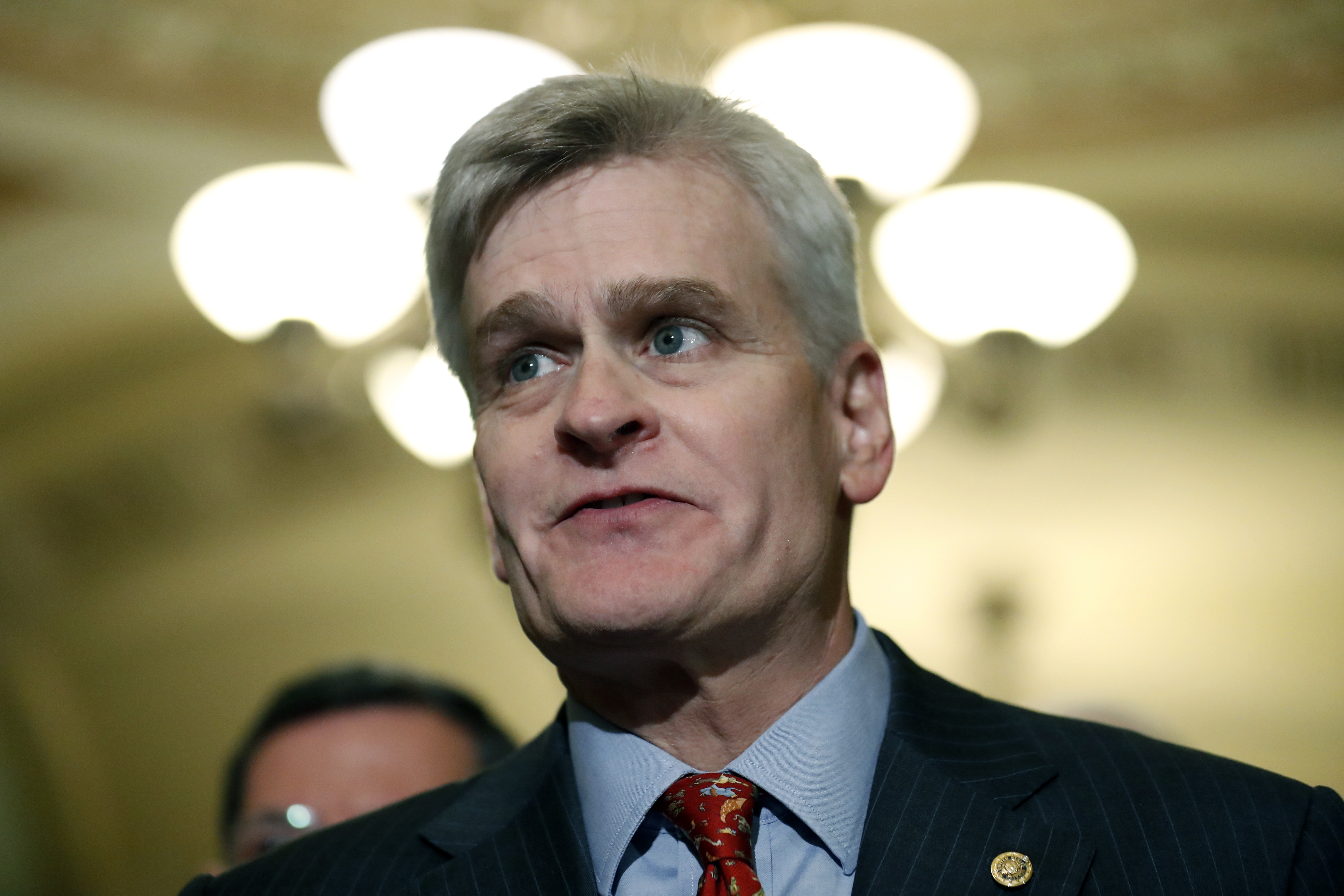 Sen. Bill Cassidy, R-La., speaks to the media on Capitol Hill, Tuesday, Sept. 19, 2017 in Washington. (AP Photo/Alex Brandon)