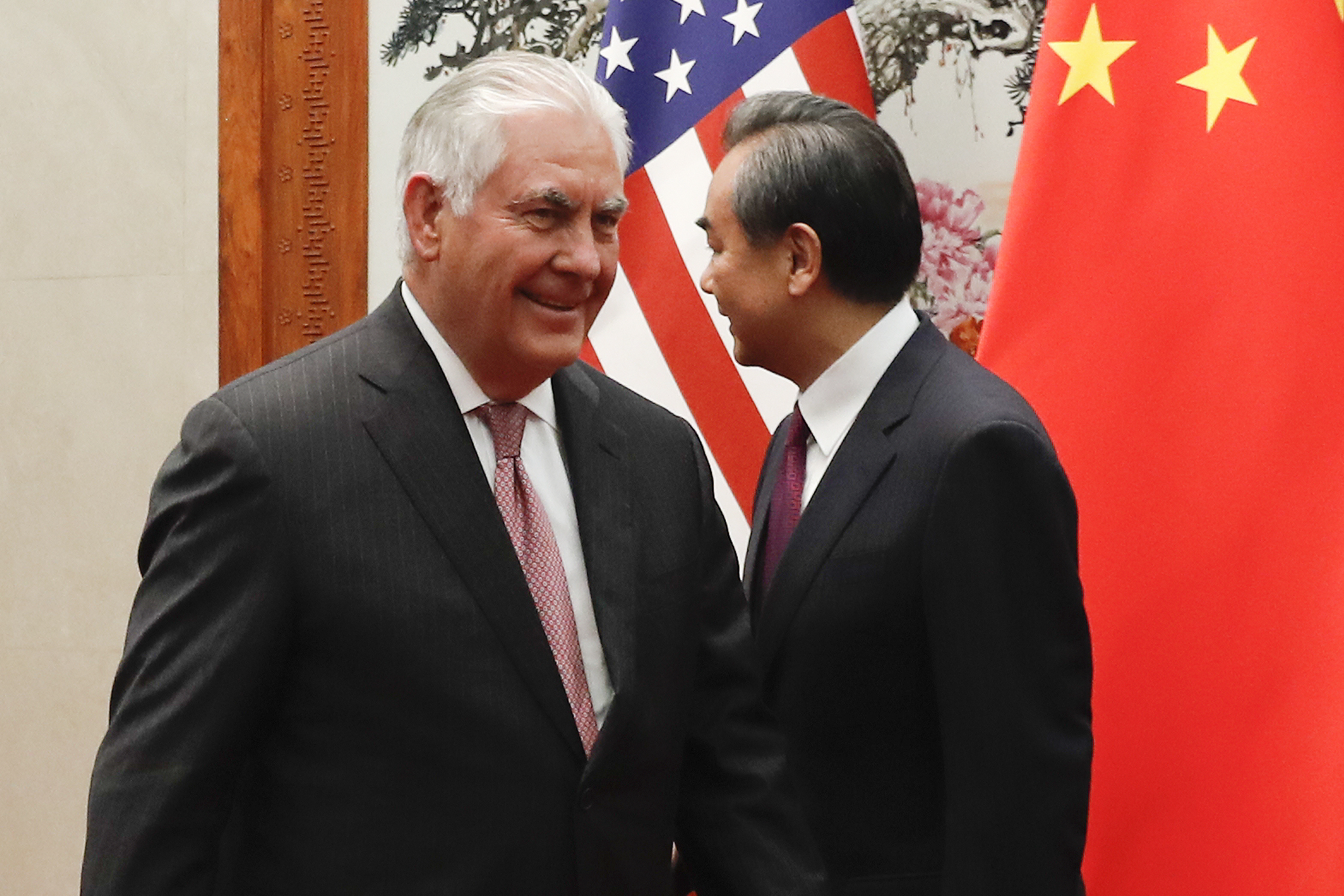 U.S. Secretary of State Rex Tillerson said on Saturday, "We're not in a dark situation or a blackout. We have a couple of direct channels to Pyongyang." CREDIT: Andy Wong/AP Photo