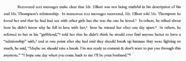 Screenshot from the NFL Investigative Report on Ezekiel Elliott