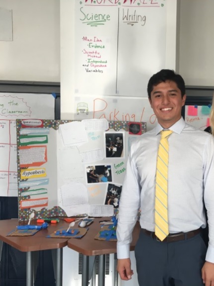 Gabe Sanchez, a DACA recipient, at his science teaching job in the South Bronx, NY.
CREDIT: Gabe Sanchez
