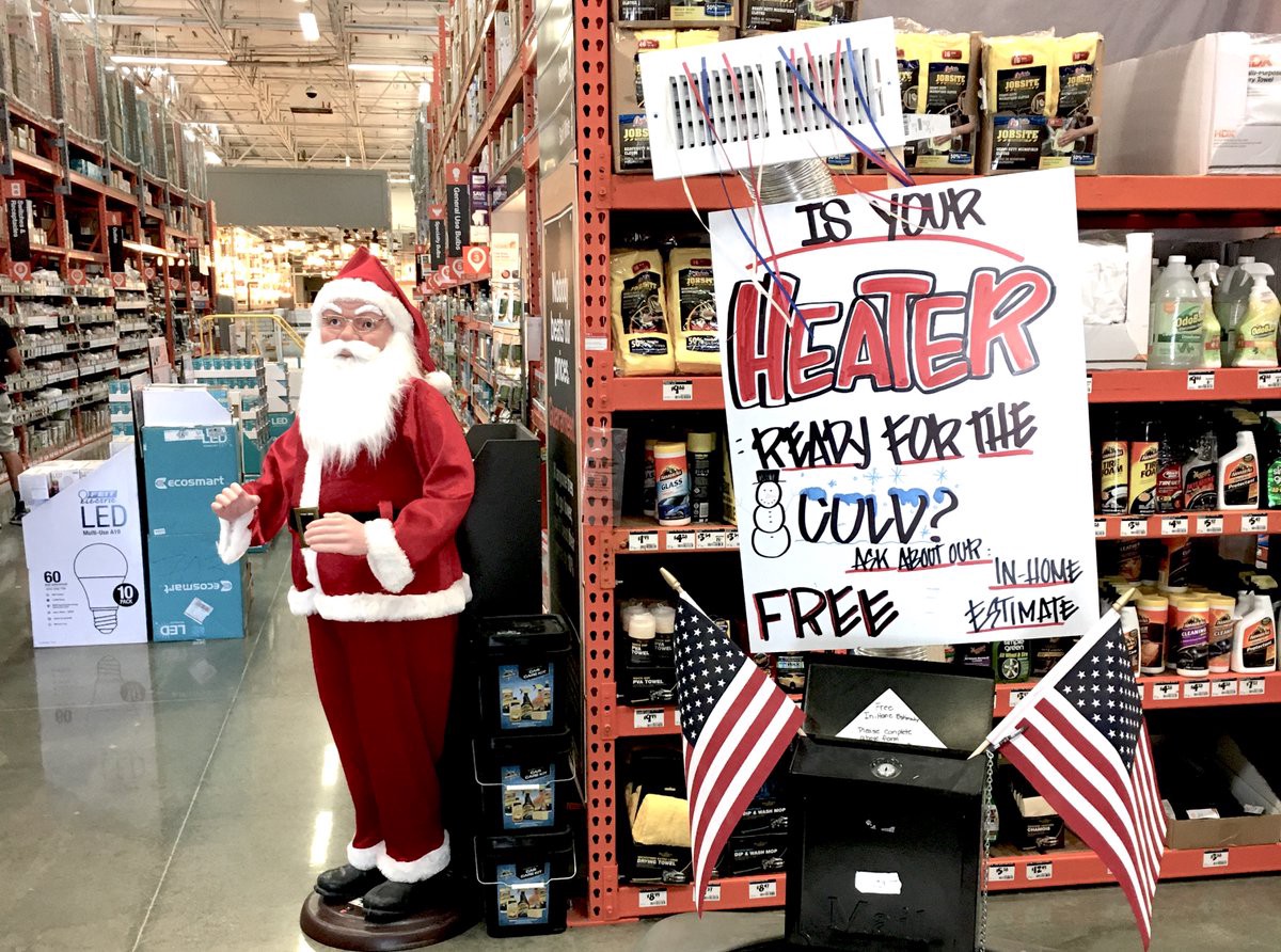 Home Depot in Huntington Beach, CA on October 24, 2017. Outside, temperatures reached 100 degrees F. CREDIT: Bob Deaton