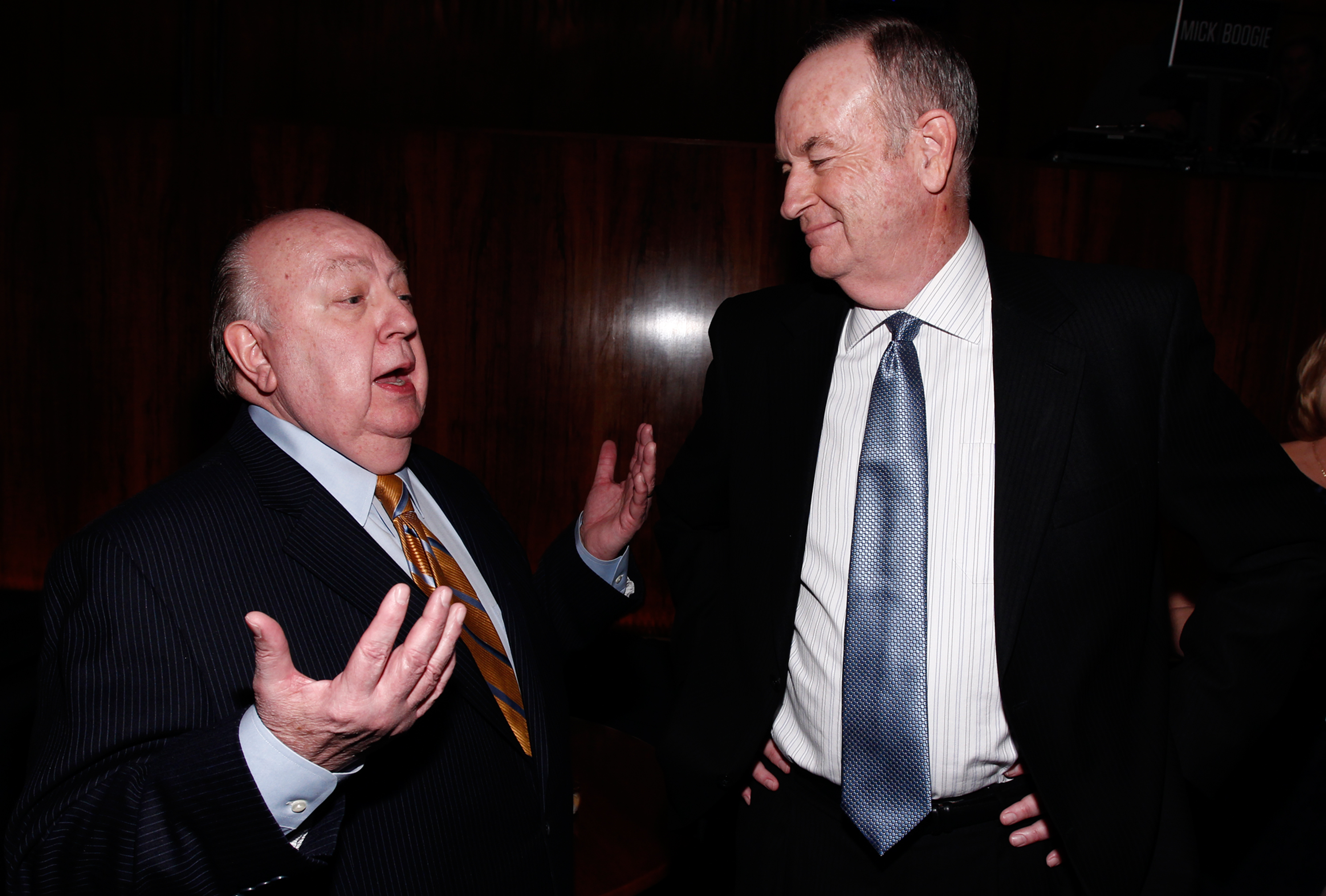 In this photograph taken by AP Images for The Hollywood Reporter Roger Ailes, left, and Bill OReilly are seen at The Hollywood Reporter 35 Most Powerful People in Media event on Wednesday, April 11, 2012 in New York. CREDIT: Brian Ach/AP Images for The Hollywood Reporter
