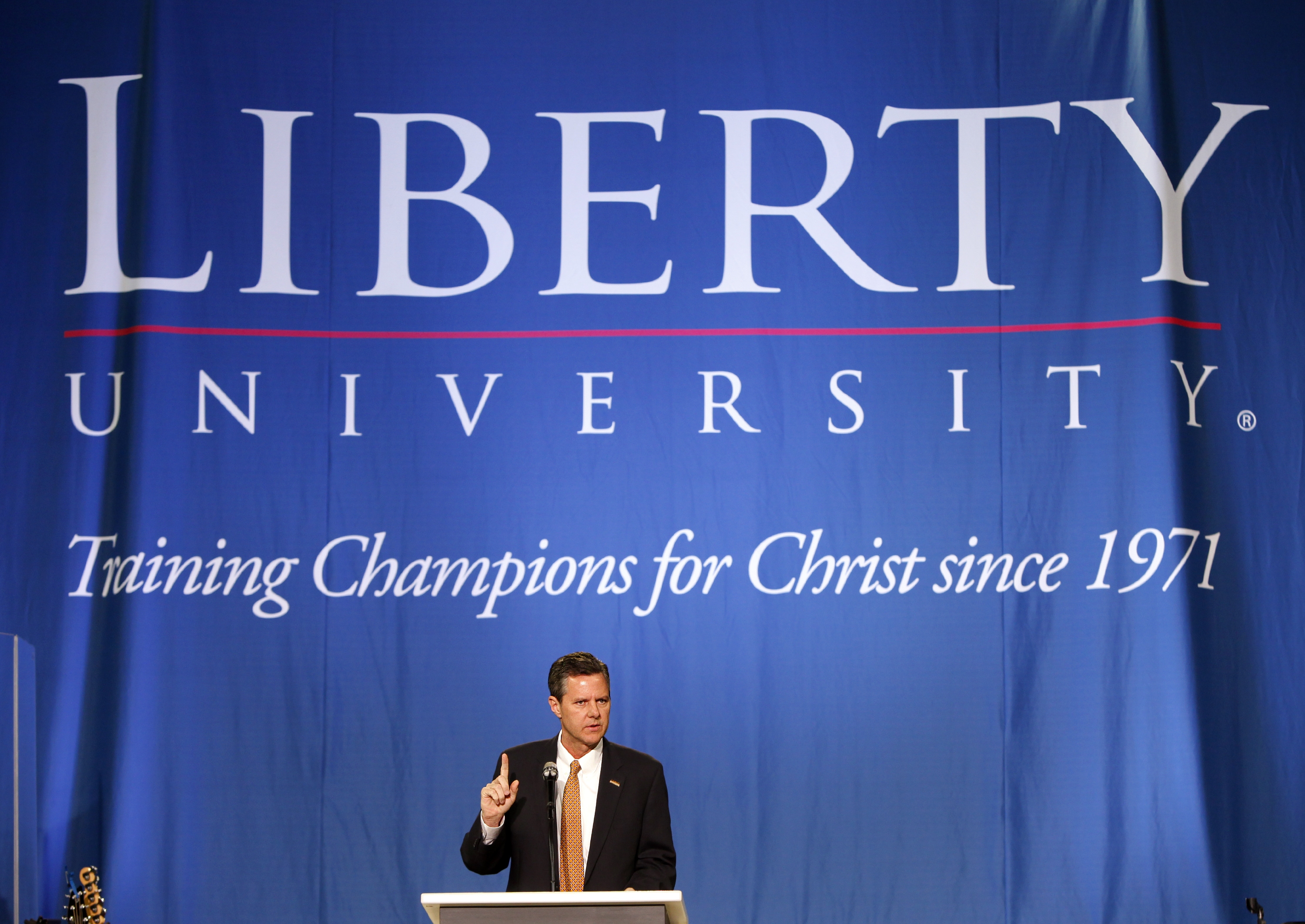 Jerry Falwell Jr., president and chancellor of Liberty University, in 2013. (CREDIT: AP Photo/Norm Shafer).