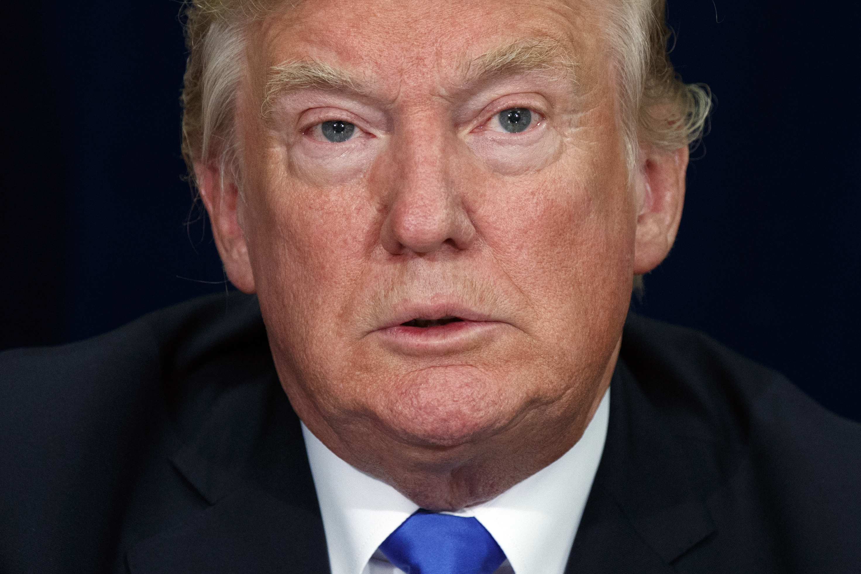 President Donald Trump participates in a briefing on hurricane recovery efforts, Wednesday, Oct. 25, 2017, in Dallas. CREDIT: AP Photo/Evan Vucci