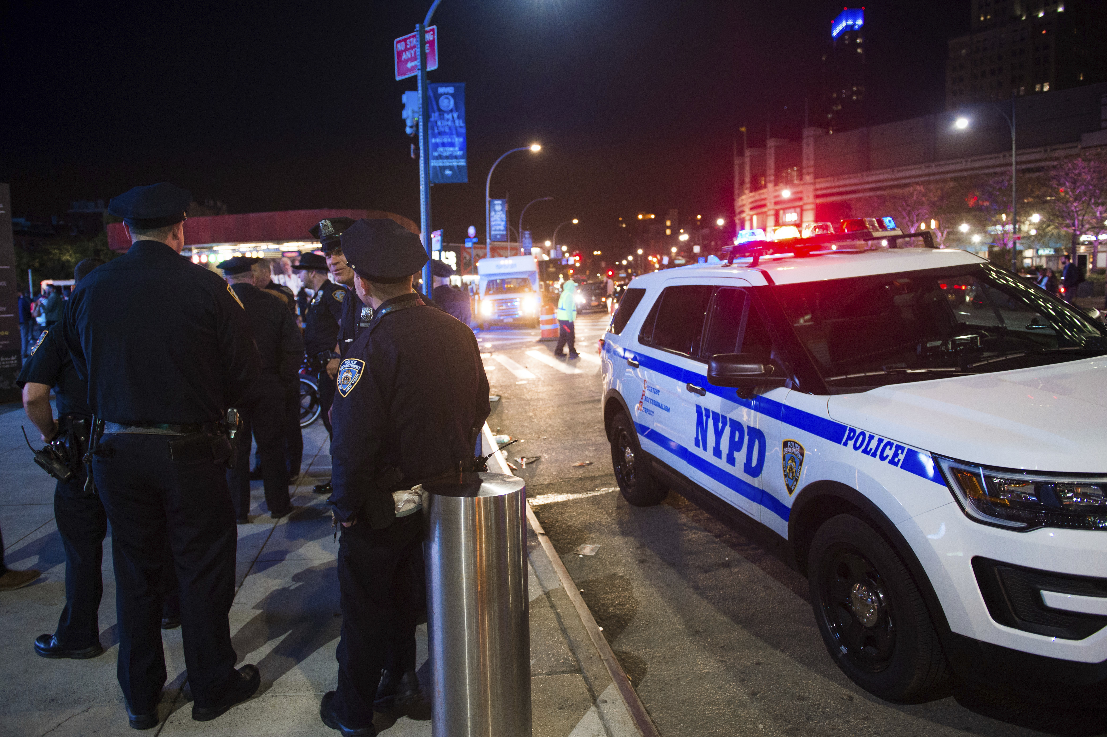 A group of NYPD officers. CREDIT: Scott Roth/Invision/AP