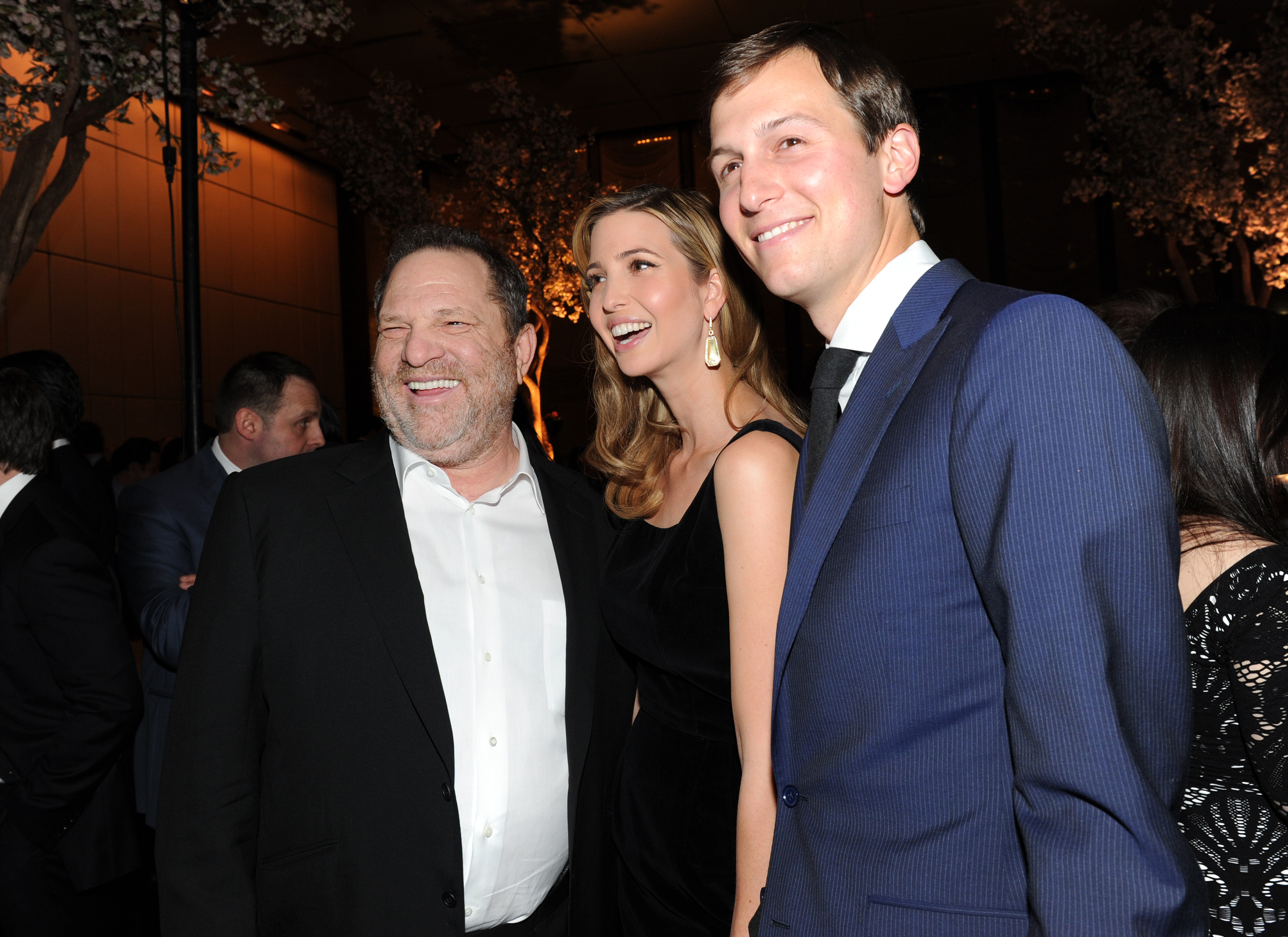 Harvey Weinstein, left, Ivanka Trump and Jared Kushner attend The New York Observer's 25th anniversary party at The Four Seasons Restaurant on Thursday March 14, 2013 in New York. CREDIT: Photo by Evan Agostini/Invision/AP