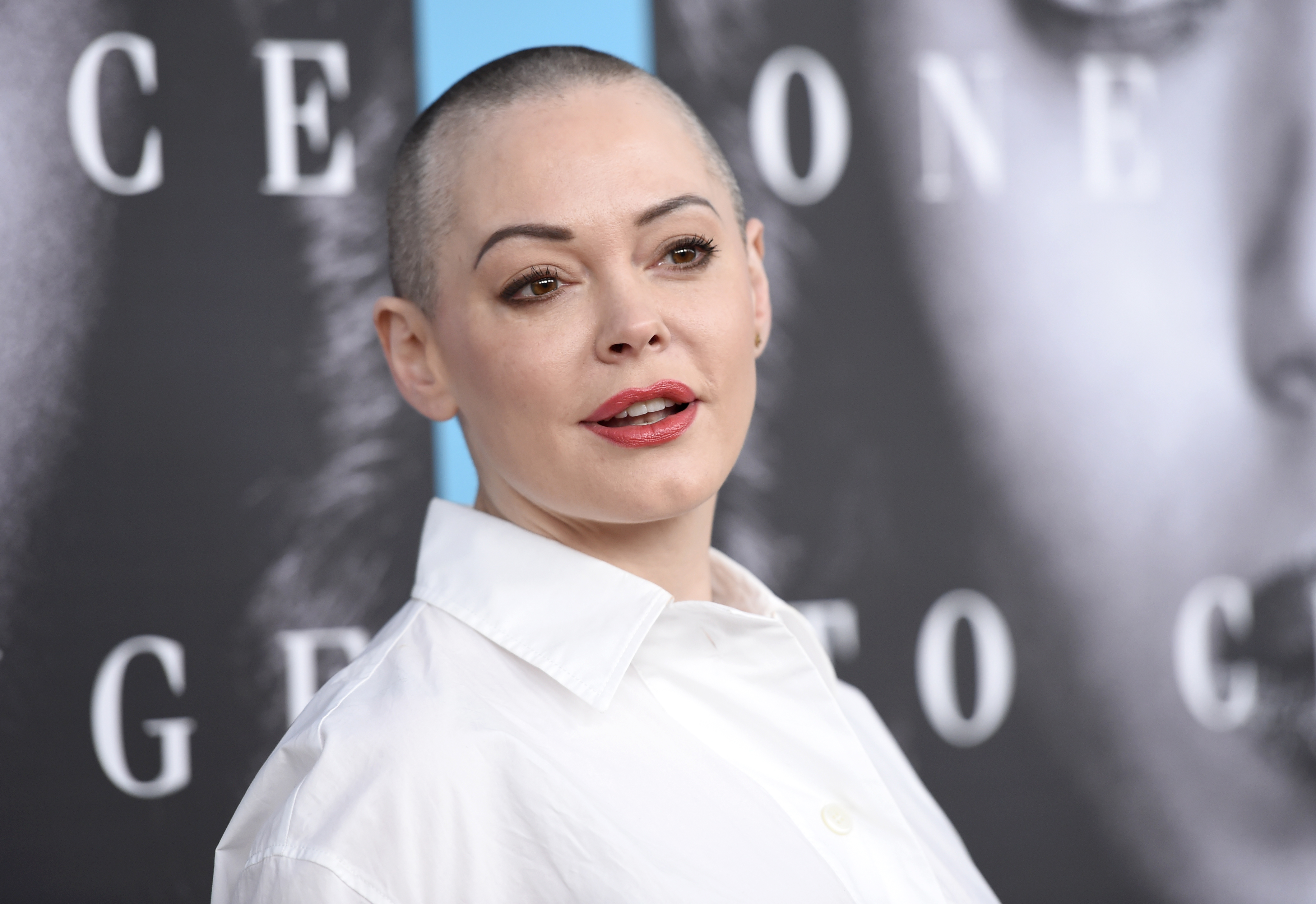 Rose McGowan arrives at the Los Angeles premiere of "Confirmation" at the Paramount Theatre on Thursday, March 31, 2016. CREDIT: Photo by Chris Pizzello/Invision/AP