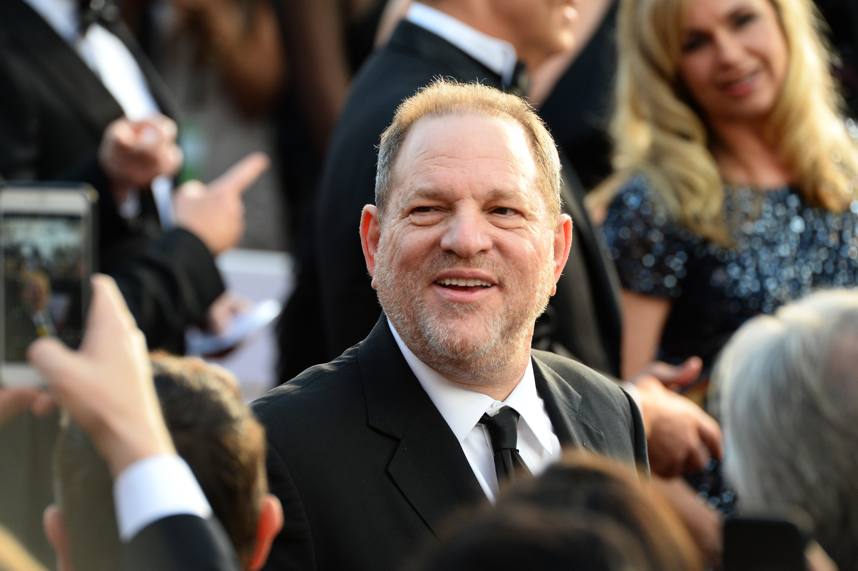 Harvey Weinstein arrives at the Oscars on Sunday, Feb. 28, 2016, at the Dolby Theatre in Los Angeles. CREDIT: Al Powers/Invision/AP