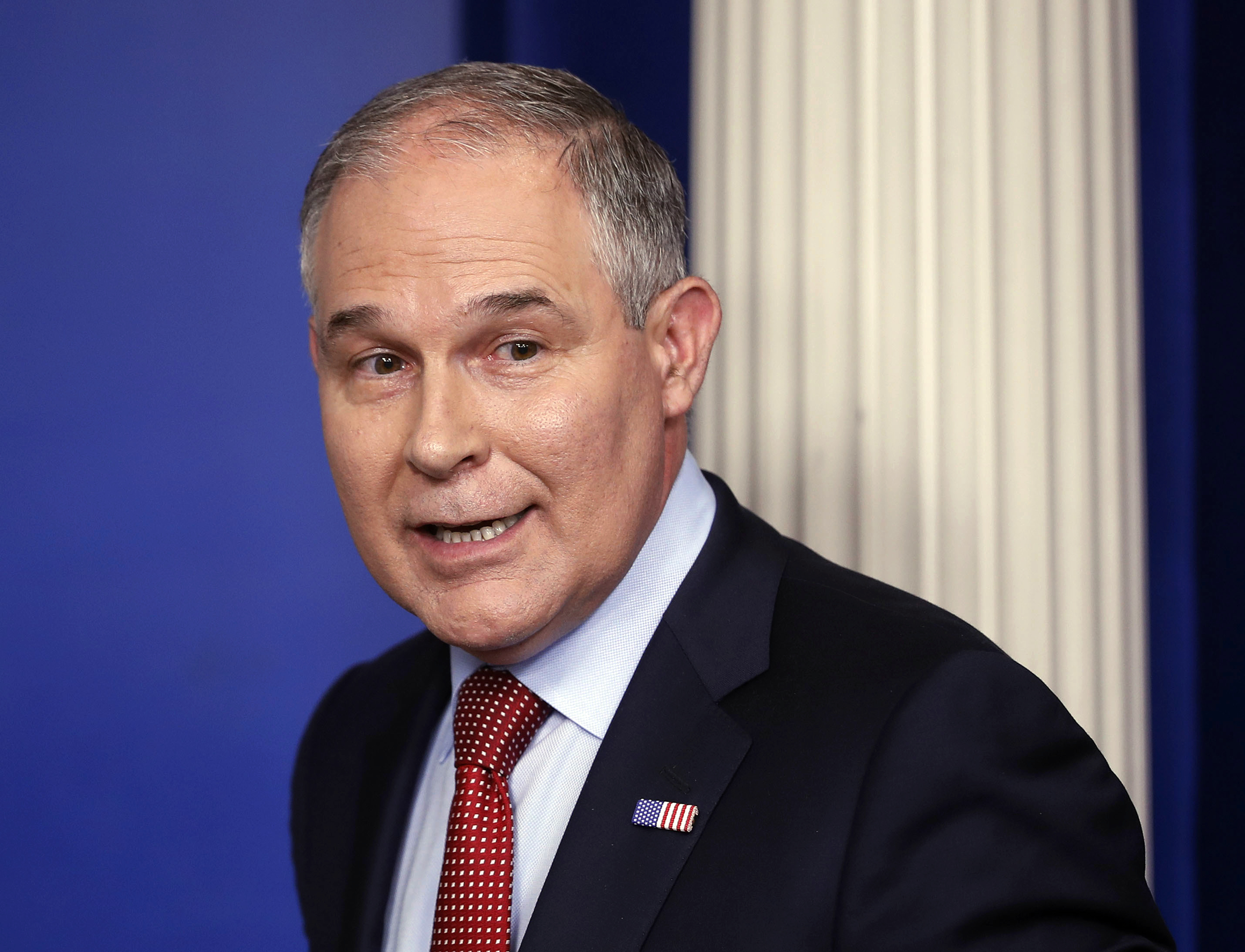 EPA Administrator Scott Pruitt has met regularly with officials from polluting industries since getting sworn in earlier this year. CREDIT: AP Photo/Pablo Martinez Monsivais