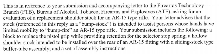 Screenshot from ATF approval letter