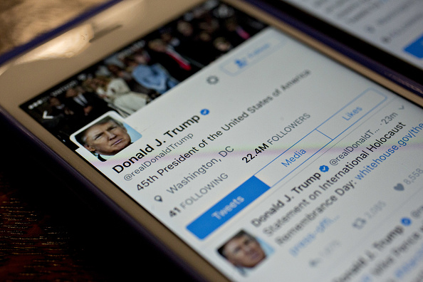 The Twitter Inc. account of U.S. President Donald Trump, Photographer: Andrew Harrer/Bloomberg via Getty Images