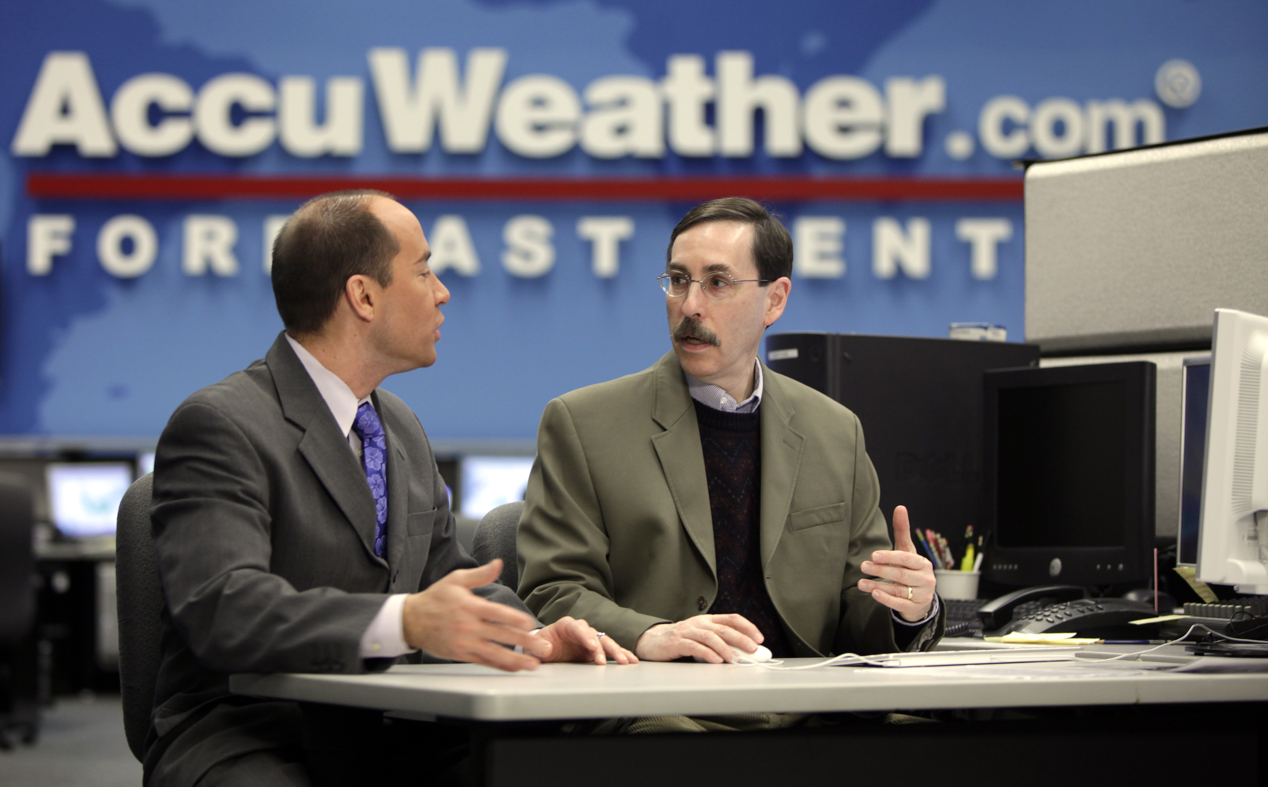 Evan Myers, right, will continue to own a stake in AccuWeather if his brother, Barry Lee Myers, is confirmed to head NOAA. CREDIT: Photo/Carolyn Kaster