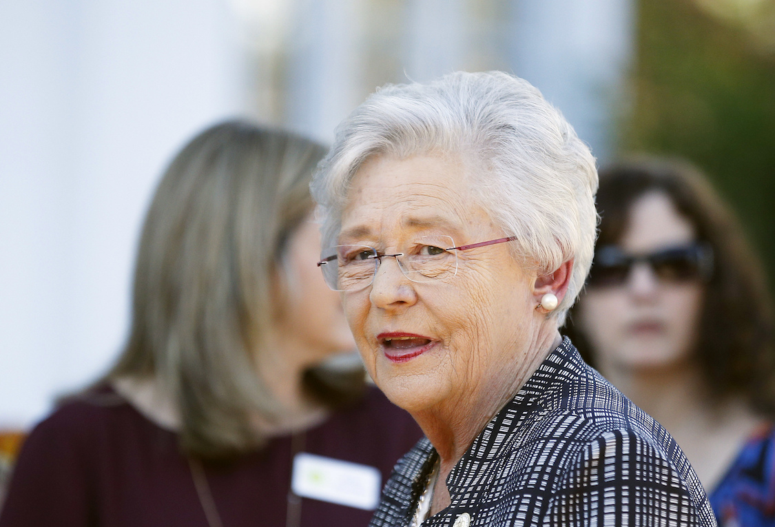 Alabama Governor Kay Ivey speaks to the media, Friday, Nov. 17, 2017, in Montgomery, Ala. Gov. Ivey says she will vote for the republican candidate Roy Moore for the Dec. 12, senate election. CREDIT: AP/Brynn Anderson