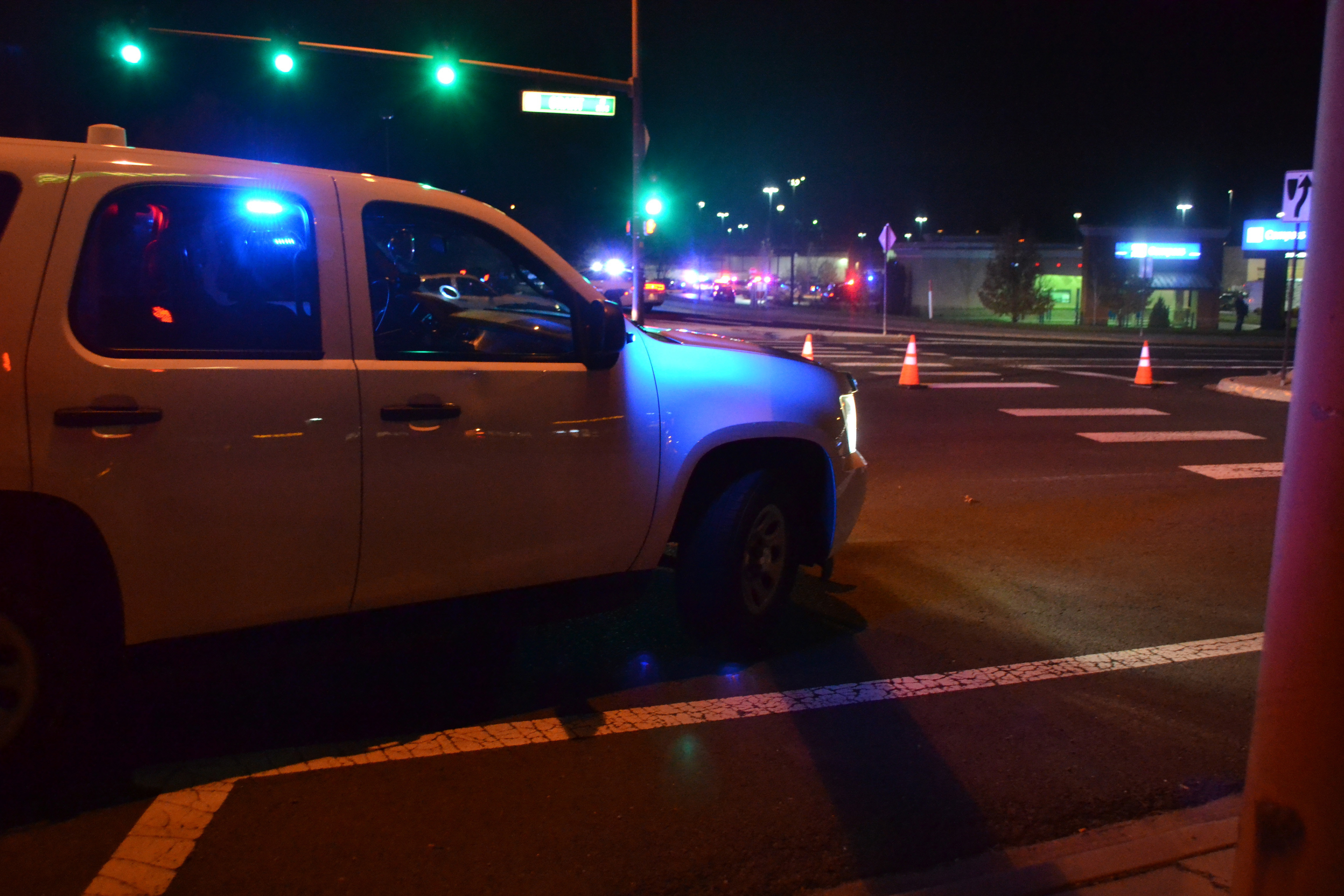 Several people were killed in a shooting inside a Walmart, forcing customers to either hide in the store or frantically run for the doors, Wednesday, Nov. 1, 2017, in Thornton, Colo. CREDIT: AP Photo/P. Solomon Banda