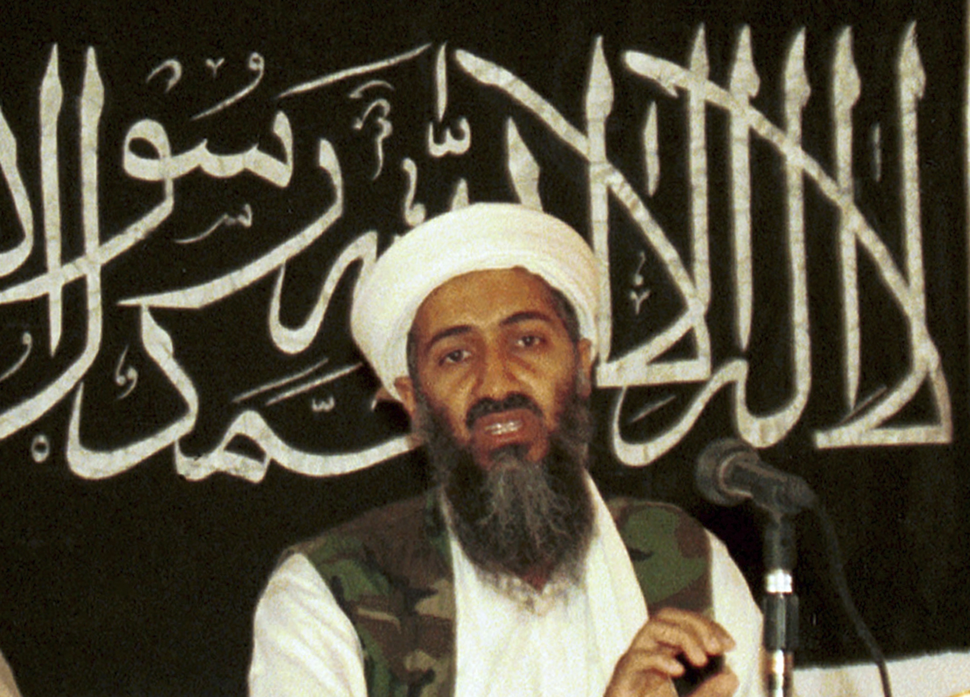 In this 1998 file photo Osama bin Laden is seen at a news conference in Khost, Afghanistan. The CIA's release of documents seized during the 2011 raid that killed al-Qaida leader Osama bin Laden has again raised questions about Iran's support of the extremist network leading up to the Sept. 11 terror attacks. CREDIT: Mazhar Ali Khan/AP Photo.