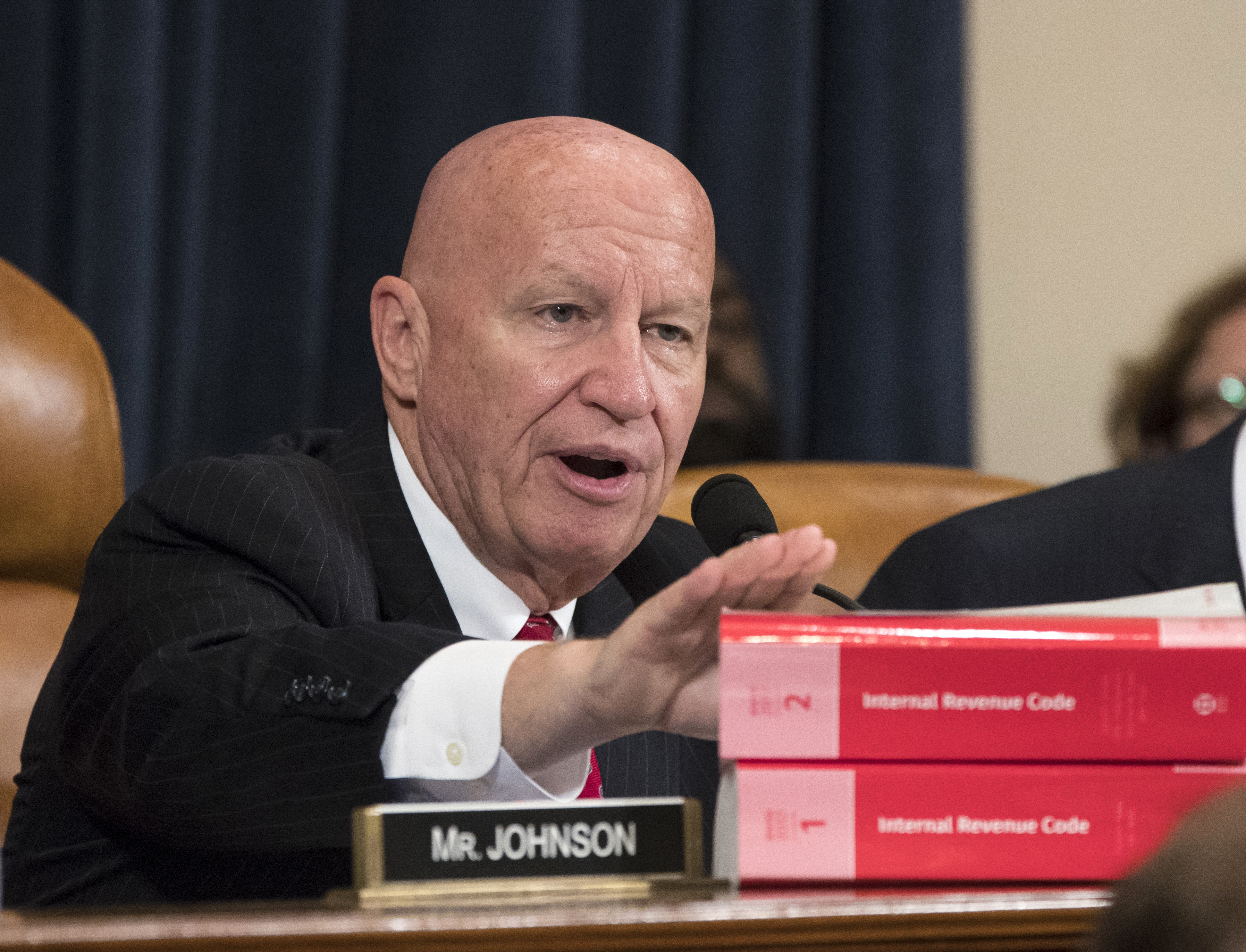 House Ways and Means Committee Chairman Kevin Brady, R-Texas, makes a statement as his panel begins the markup process of the GOP's far-reaching tax overhaul as members propose amendments and changes to shape the first major revamp of the tax system in three decades, on Capitol Hill in Washington, Monday, Nov. 6, 2017. (AP Photo/J. Scott Applewhite)