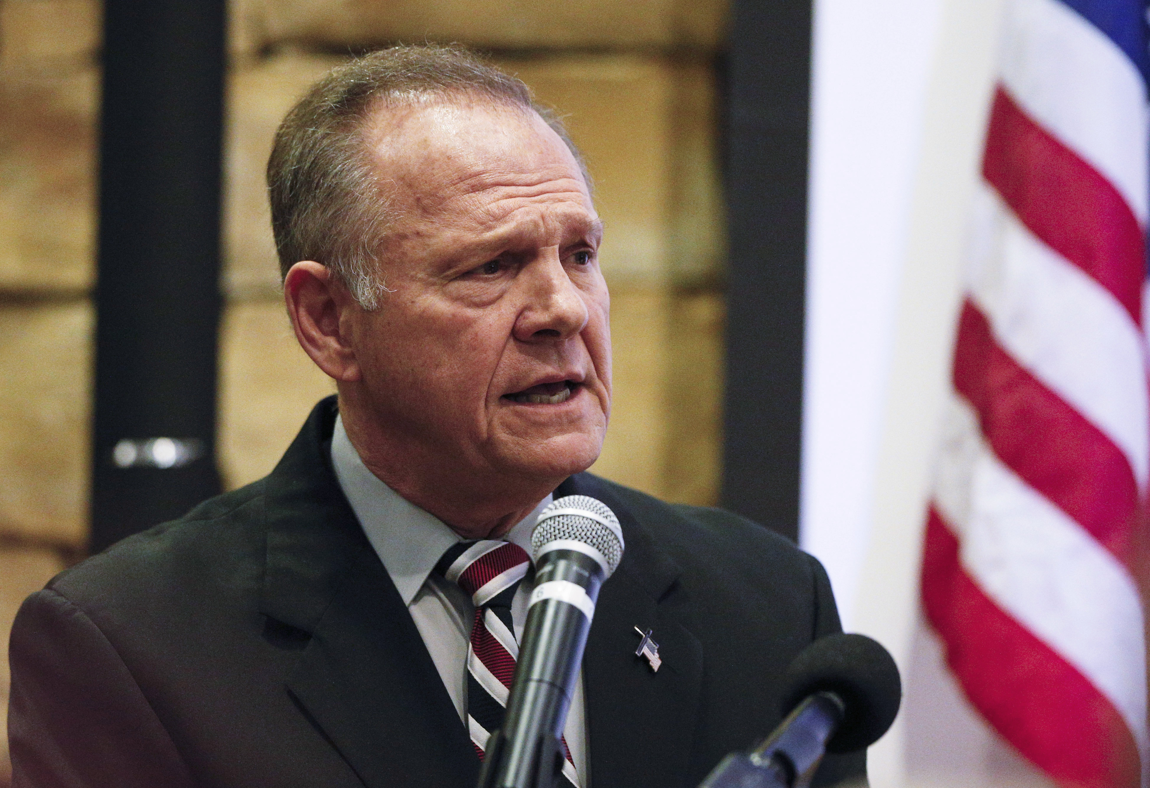 Former Alabama Chief Justice and U.S. Senate candidate Roy Moore speaks at an event at the Vestavia Hills Public library, Nov. 11, 2017, in Birmingham, Alabama. (CREDIT: AP Photo/Brynn Anderson)