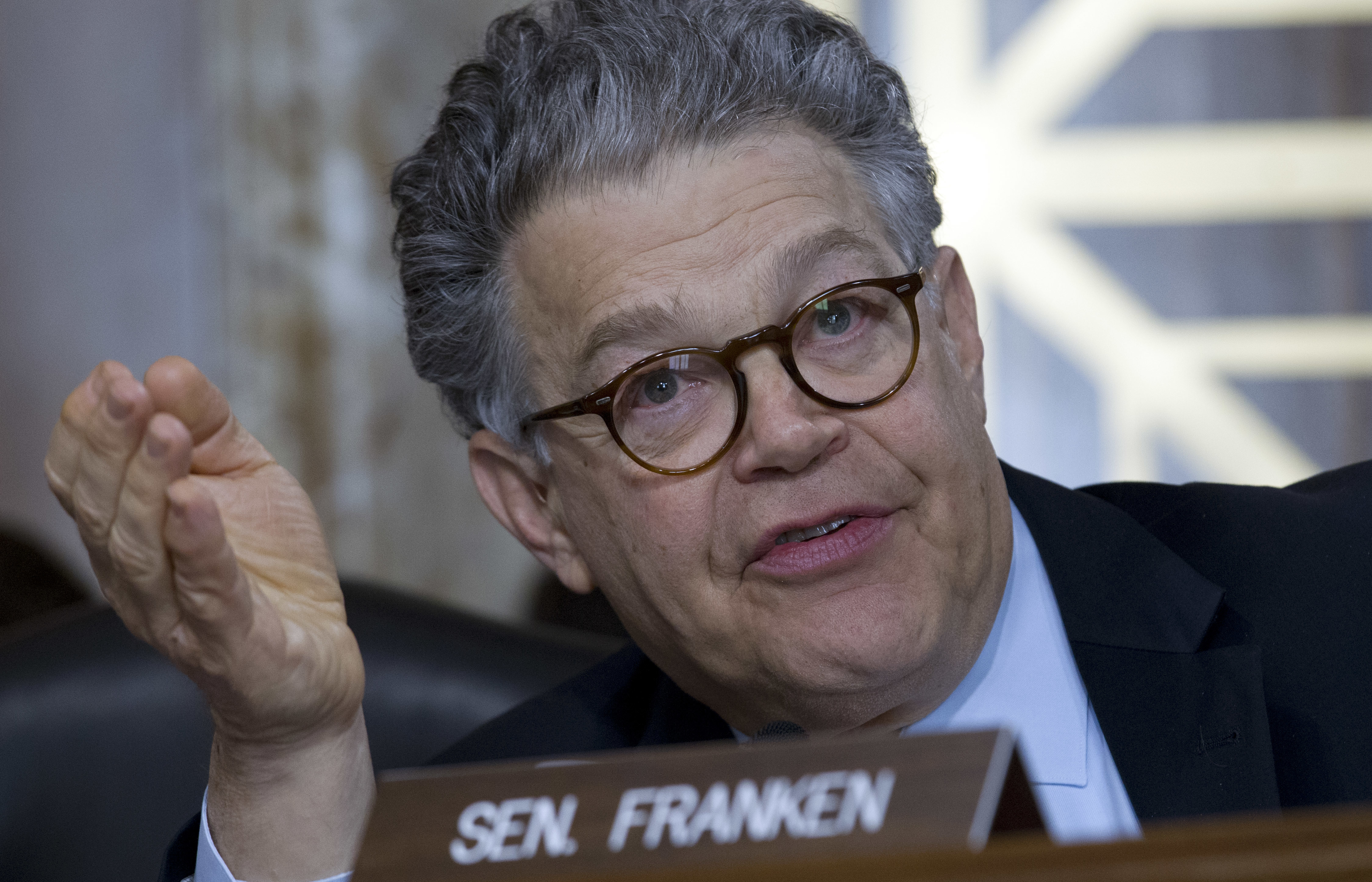 Sen. Al Franken, D-Minn., speaks during the Energy and Natural Resources Committee hearing on Capitol Hill in Washington, Wednesday, Nov. 15, 2017. CREDIT: AP Photo/Jose Luis Magana