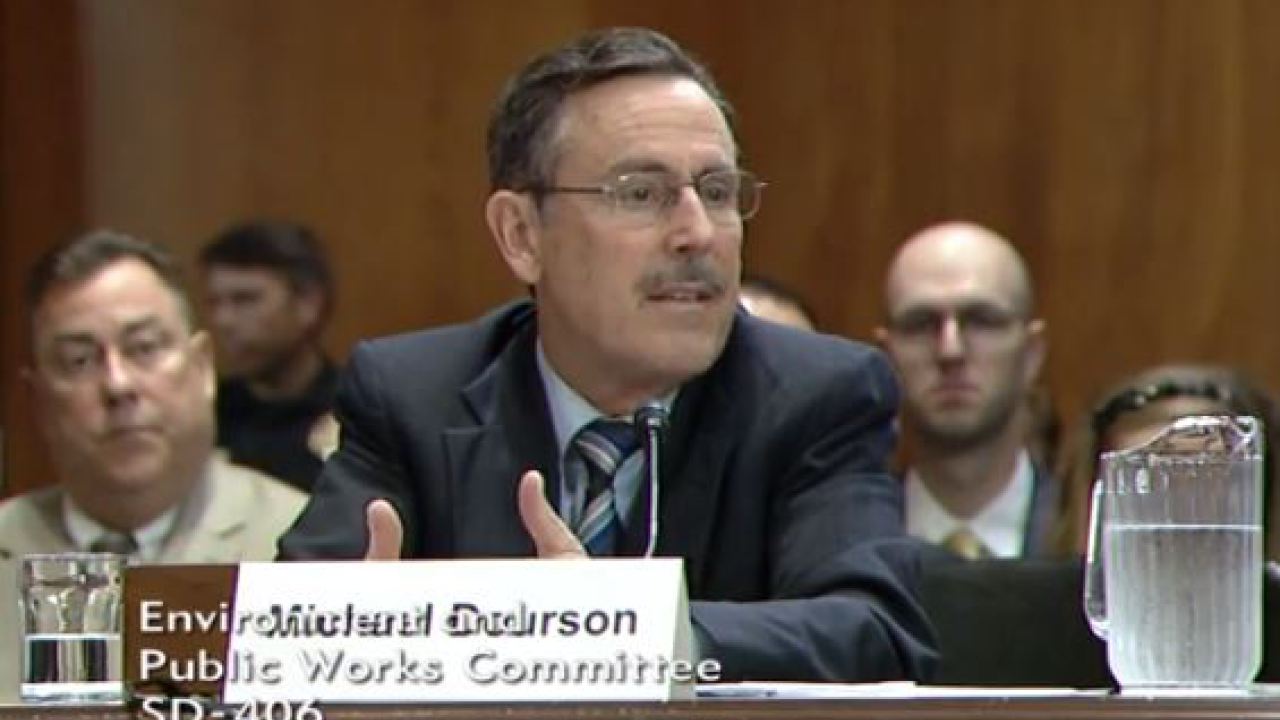 MICHAEL DOURSON, PRESIDENT TRUMP'S NOMINEE TO SERVE AS THE HEAD OF THE OFFICE OF CHEMICAL SAFETY AND POLLUTION PREVENTION AT THE EPA, has withdrawn his name from consideration for the position. CREDIT: SCREENSHOT/SENATE EPW COMMITTEE