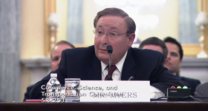 Barry Myers, President Trump's nominee to head NOAA, told a Senate panel on November 29, 2017, that he believes human are the primary cause of global climate change. CREDIT: SCREENSHOT/Senate Committee on Commerce, Science, and Transportation.