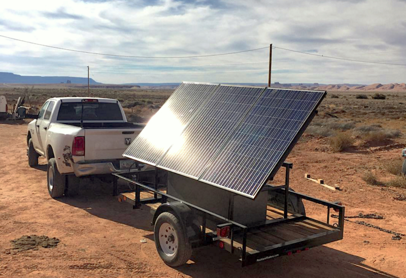 One of Isaac’s mobile solar units. Credit: Brett Isaac