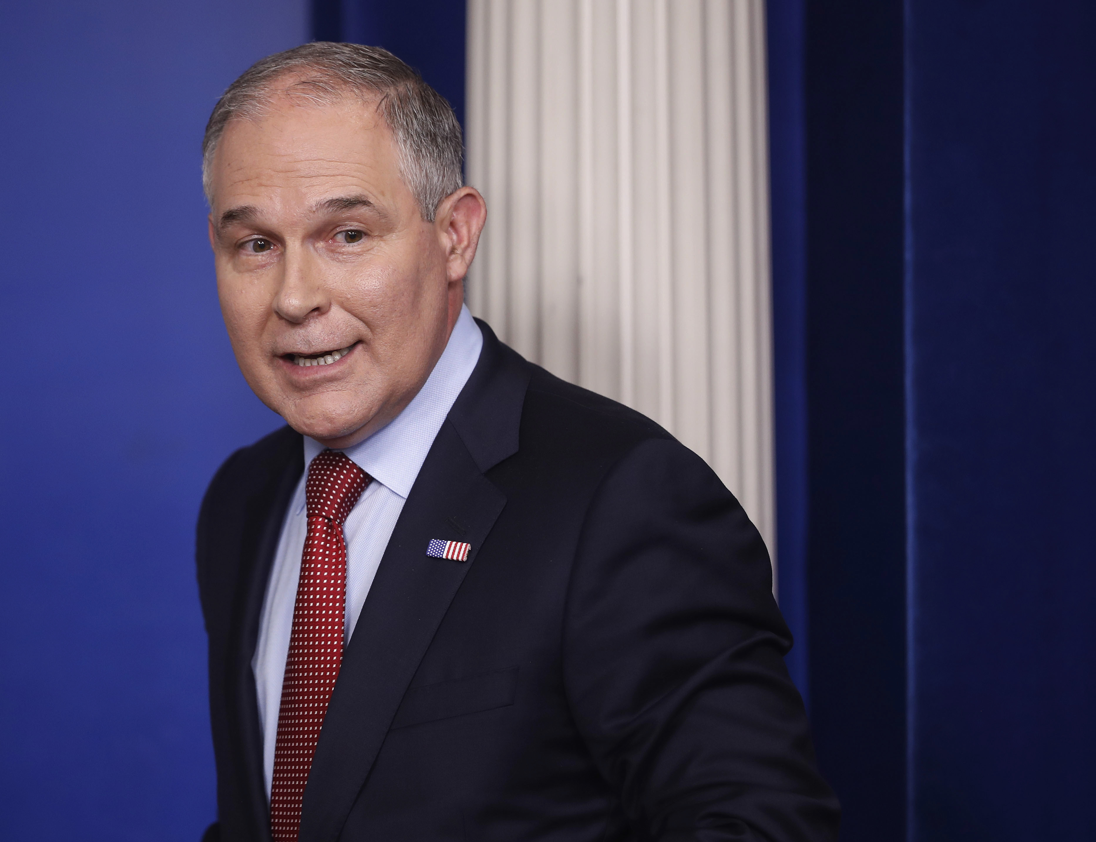 EPA Administrator Scott Pruitt uses misinformation and misdirection to tout his effectiveness as the nation's top environmental regulator. CREDIT: AP Photo/Pablo Martinez Monsivais