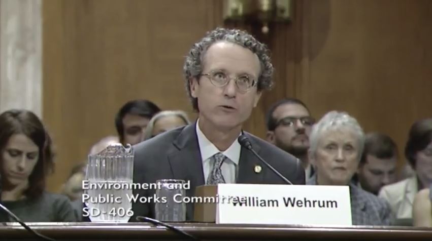 In a party-line vote, the Senate confirmed William Wehrum on November 9, 2017, to head the EPA's Office of Air and Radiation. CREDIT: screenshot/Senate EPW committee