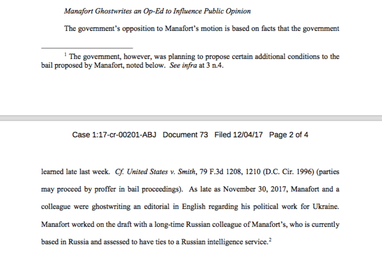 Screengrab of Mueller's court filing