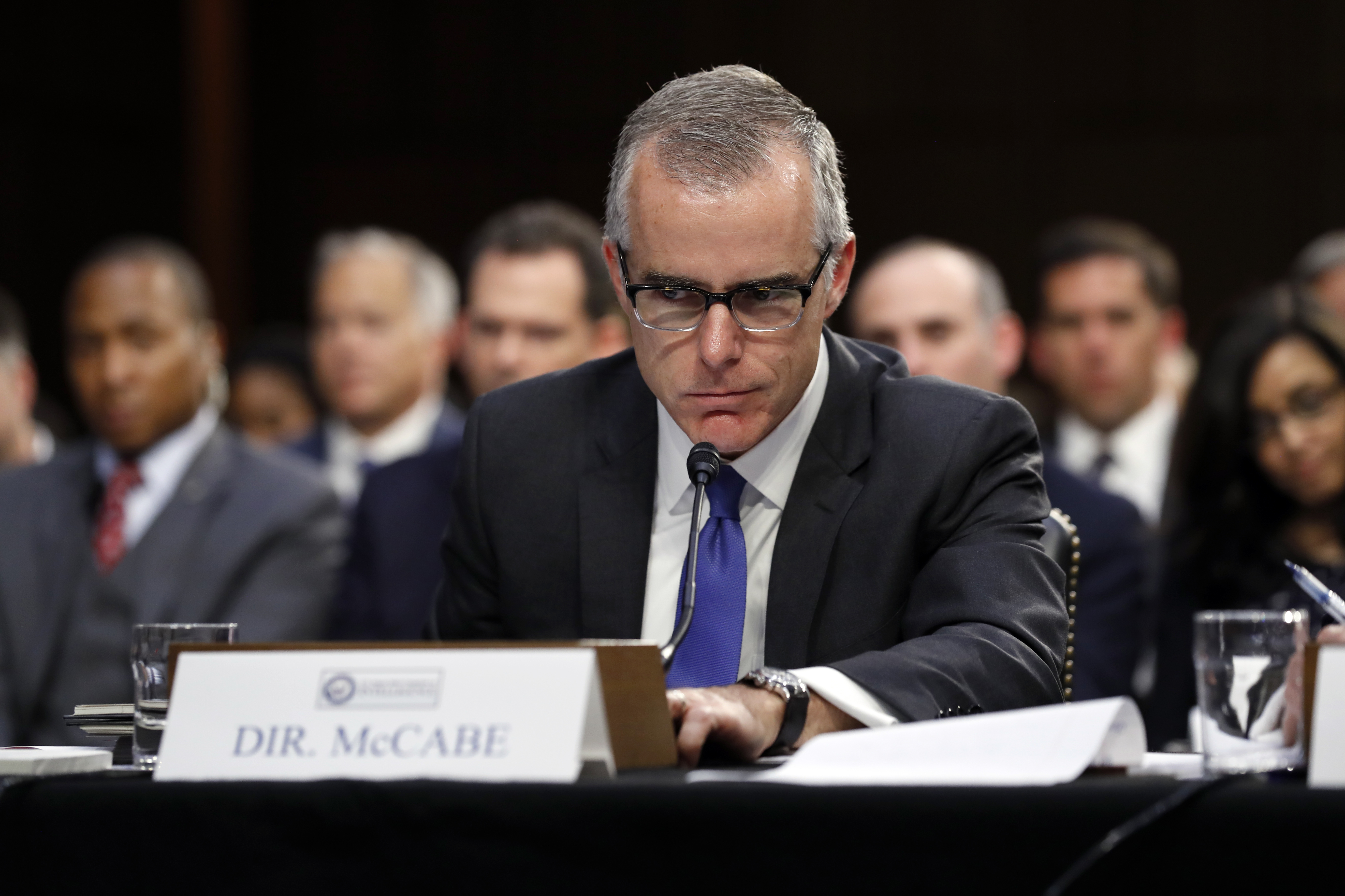 FBI acting director Andrew McCabe listens during a Senate Intelligence Committee hearing about the Foreign Intelligence Surveillance Act, on Capitol Hill, Wednesday, June 7, 2017, in Washington. (AP Photo/Alex Brandon)