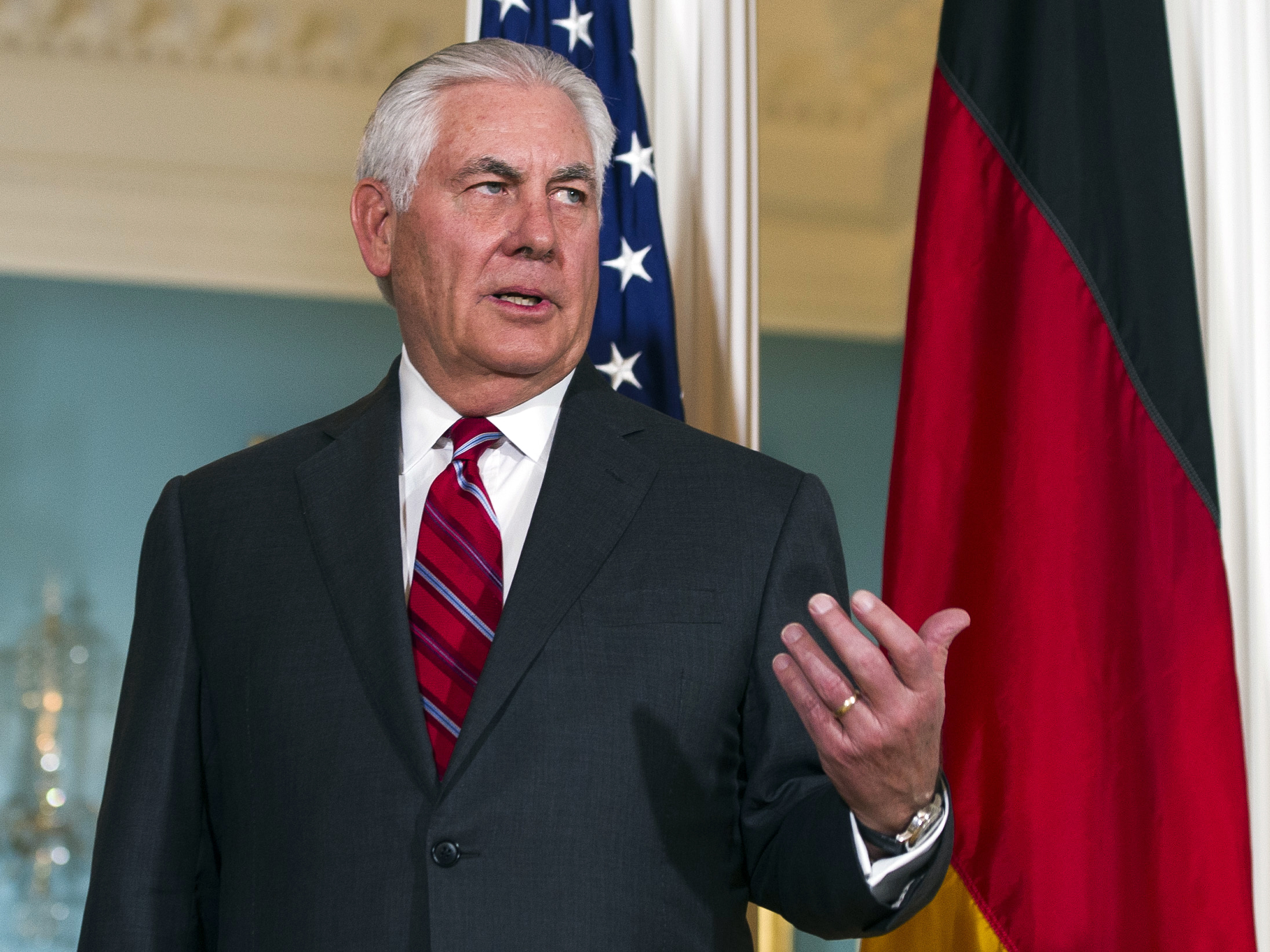 Secretary of State Rex Tillerson hopes talks with North Korea will allow the U.S. to "begin to lay out a map, a road map, of what we might be willing to work towards." CREDIT: Cliff Owen/AP Photo.